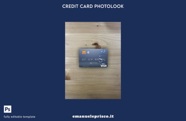 modello frontale photolook per carta di debito visto Uzbekistan KDB Bank in stil